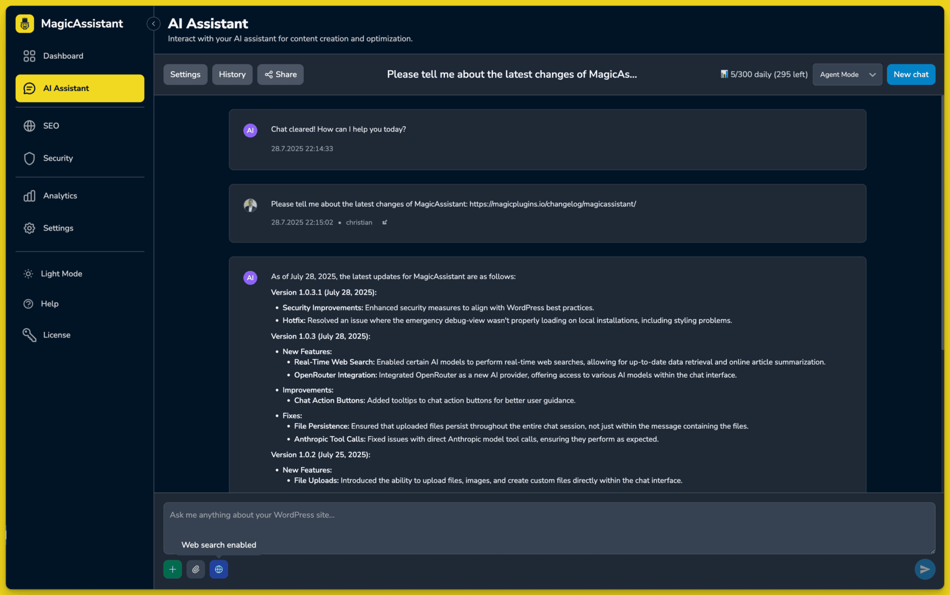 magicassistant update 1.0.3 update image